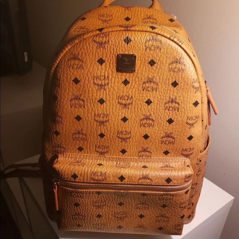 MCM Classic Stark Backpack Tan Monogram